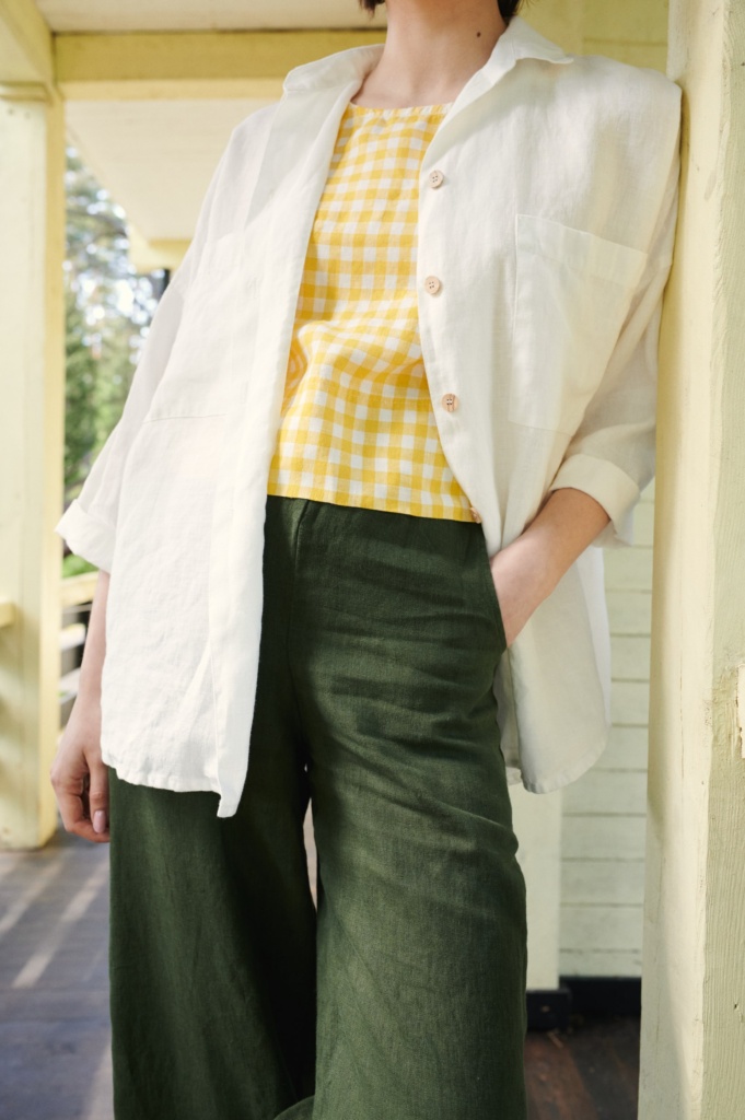 Oversized linen button down shirt