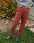 High waist linen work pants