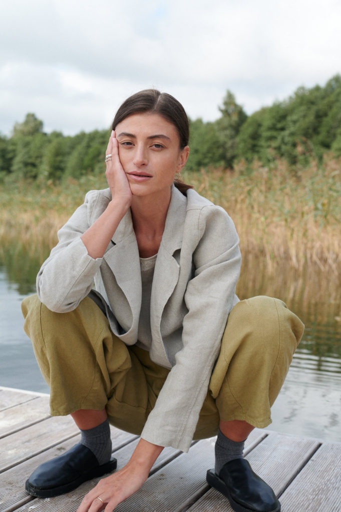 Olive Linen Trousers Linen Pants Heavy Linen Pants