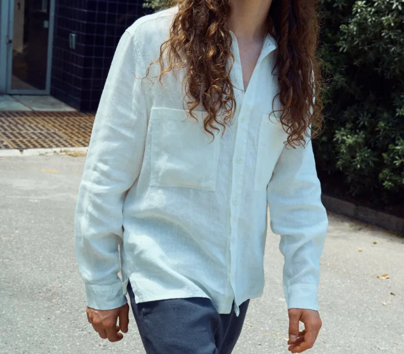 men wearing white linen shirt